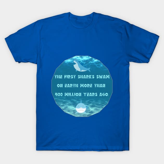 The First Sharks Swam T-Shirt by The Friendly Introverts